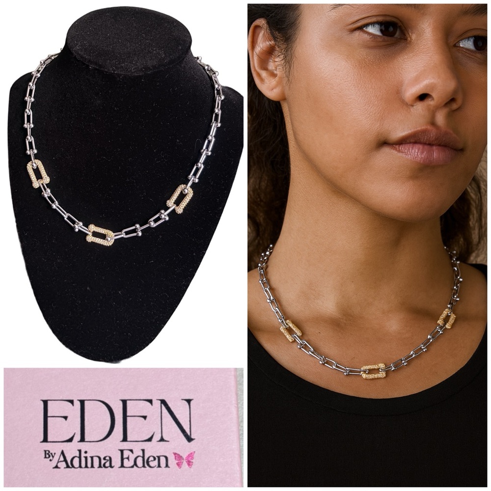 Adina Eden Sterling Silver and Gold plated Necklace
